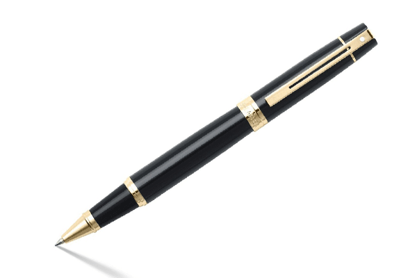 PEN-SHEAFFER-GIFT-300--A-9325---GLOSSY-BLACK-WITH-GOLD-TONE-TRIM-BP-NEW